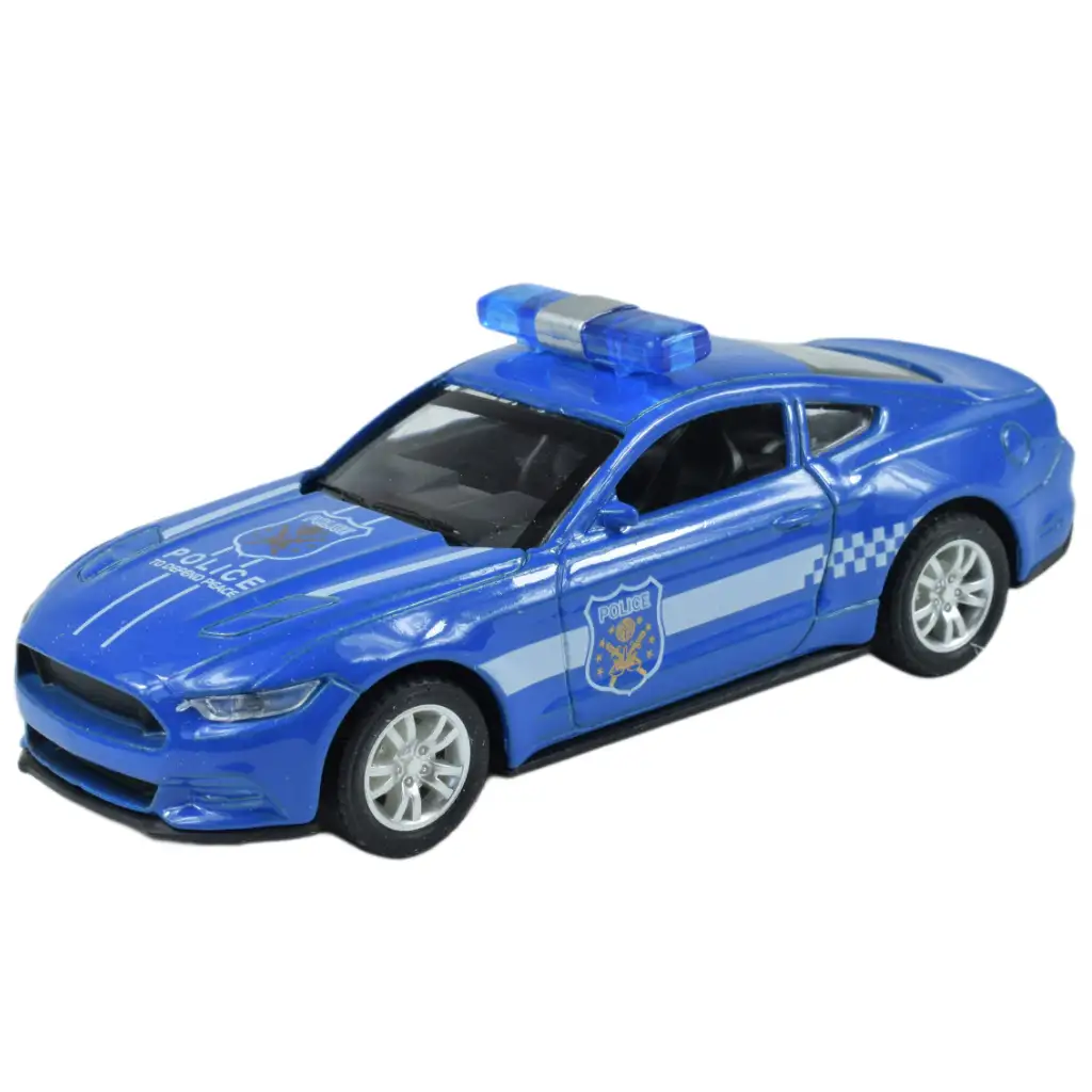 Policejné autá: Spätné oceľové policajné auto v rôznych variantoch 11cm 1ks kép 2
