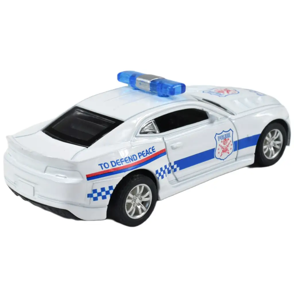 Policejné autá: Spätné oceľové policajné auto v rôznych variantoch 11cm 1ks kép 7