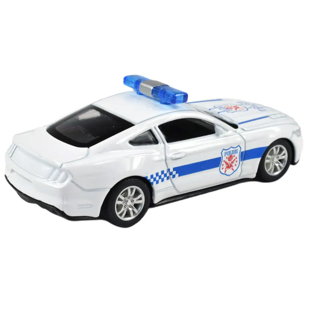 Policejné autá: Spätné oceľové policajné auto v rôznych variantoch 11cm 1ks kép 9
