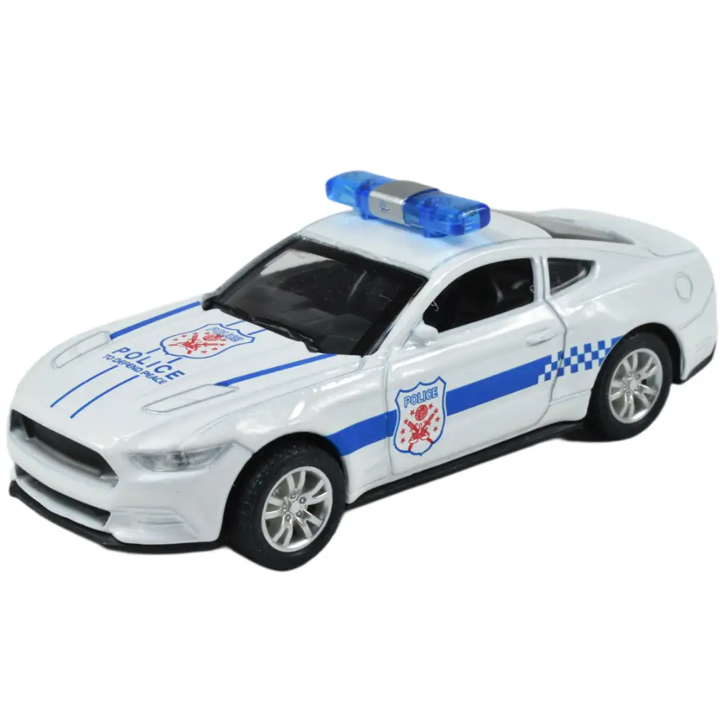 Policejné autá: Spätné oceľové policajné auto v rôznych variantoch 11cm 1ks kép 8