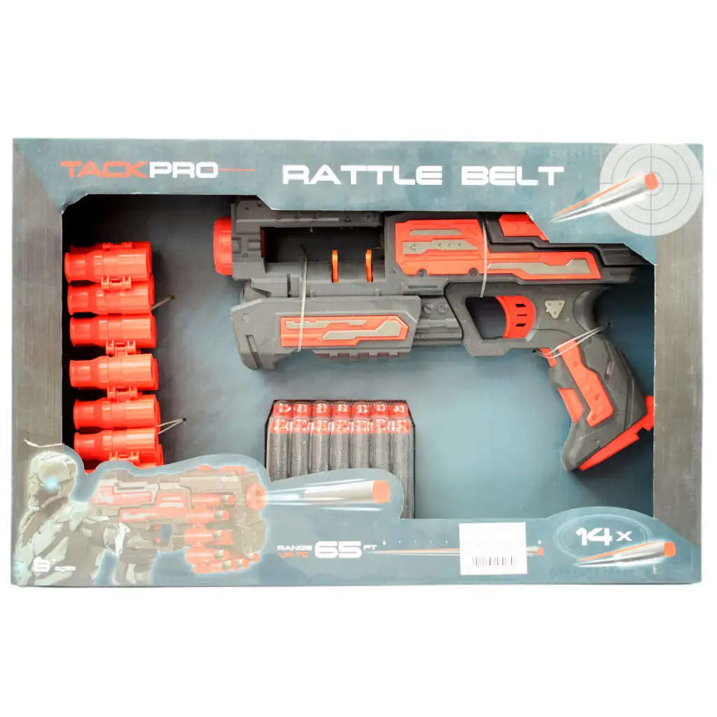 Rattle Belt Track Pro: Szivacslövő fegyver tárral és töltényekkel 18 méteres lövőtávval kép 10