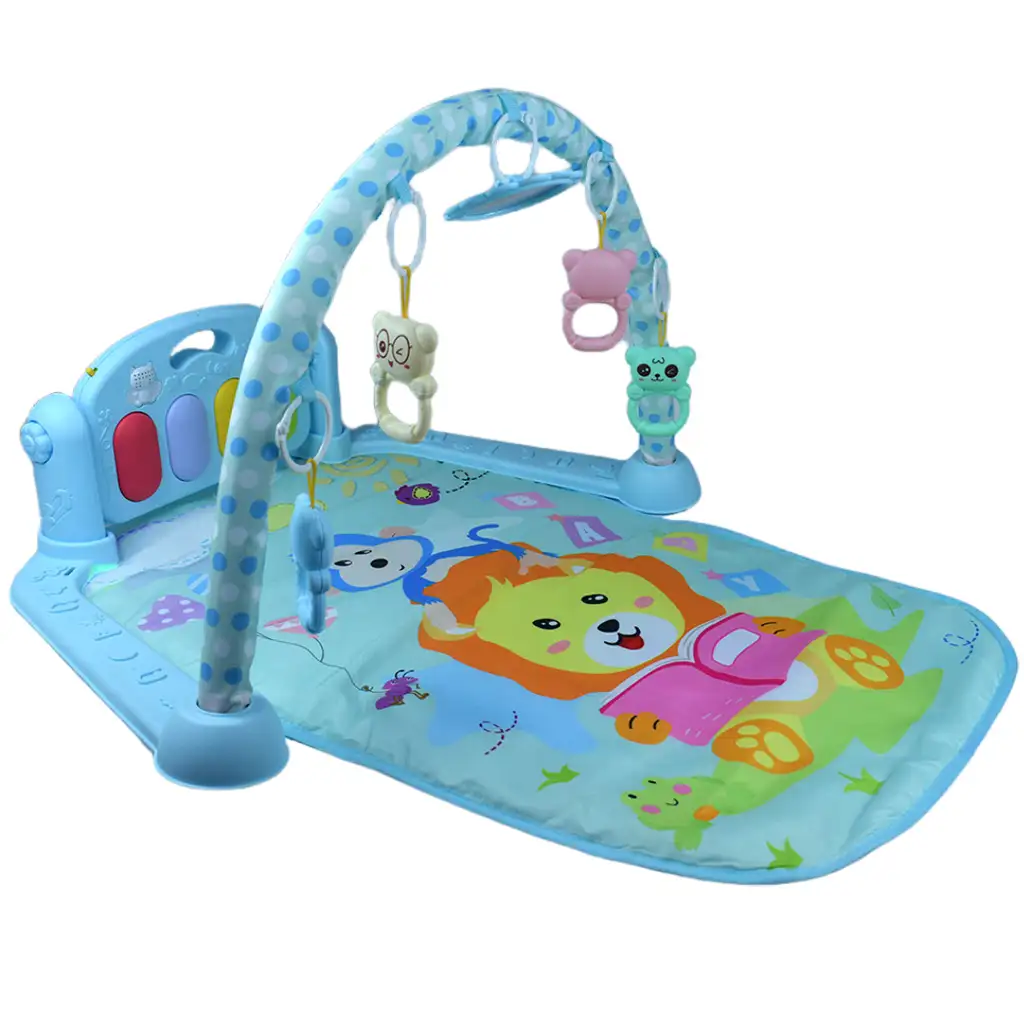 Leví modrý hrací koberec s detským klavírom 64x78cm kép 2