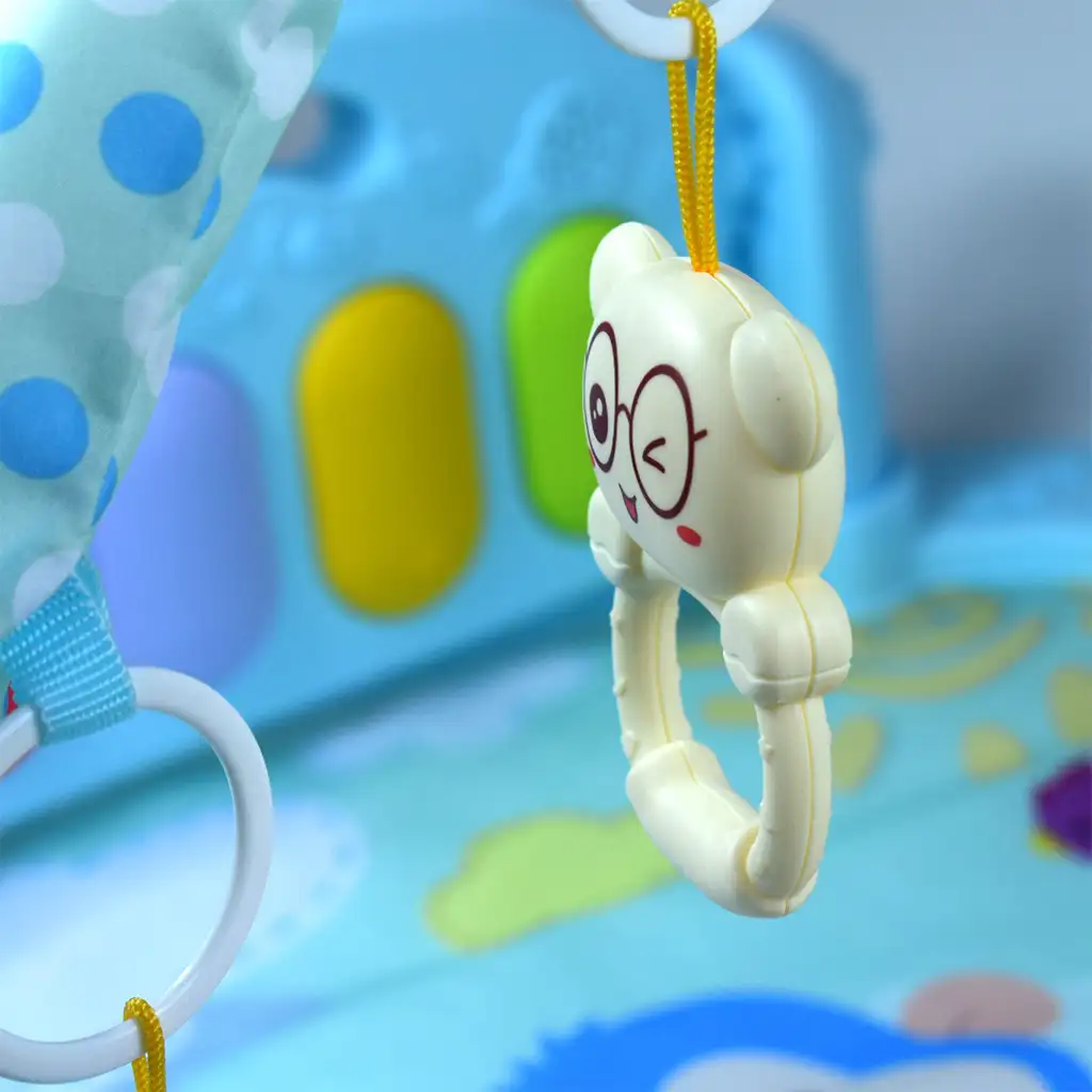 Leví modrý hrací koberec s detským klavírom 64x78cm kép 3