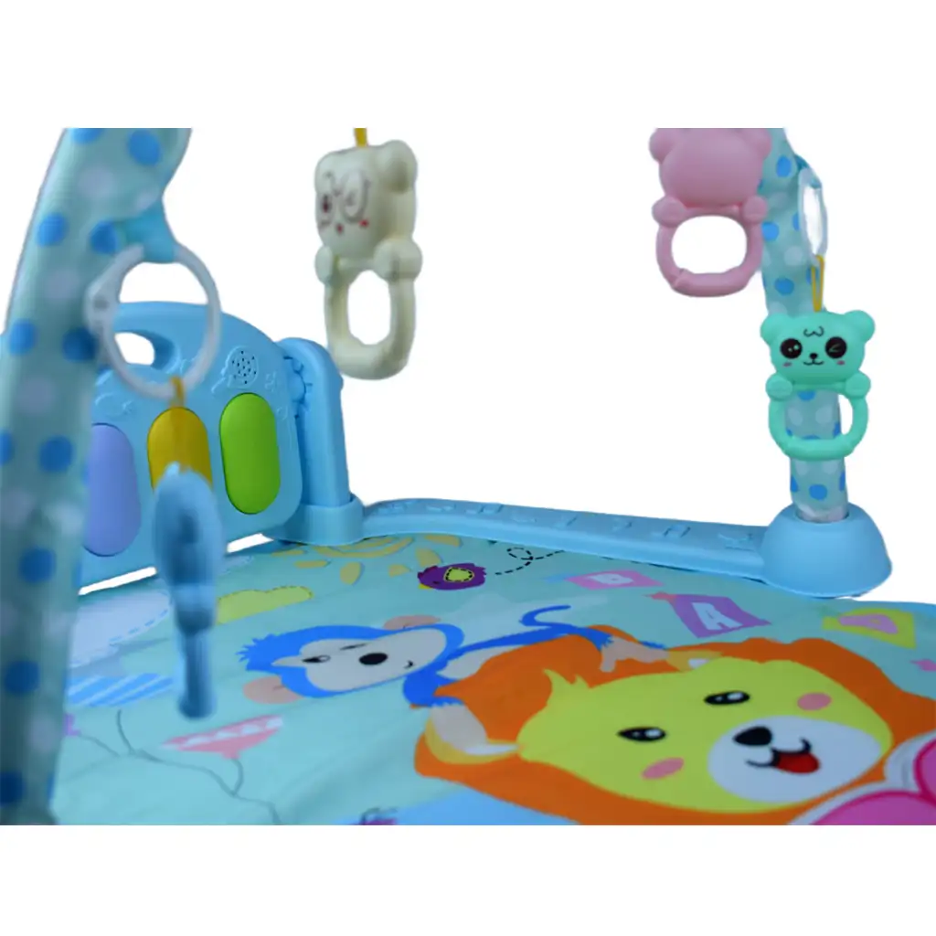 Leví modrý hrací koberec s detským klavírom 64x78cm kép 5