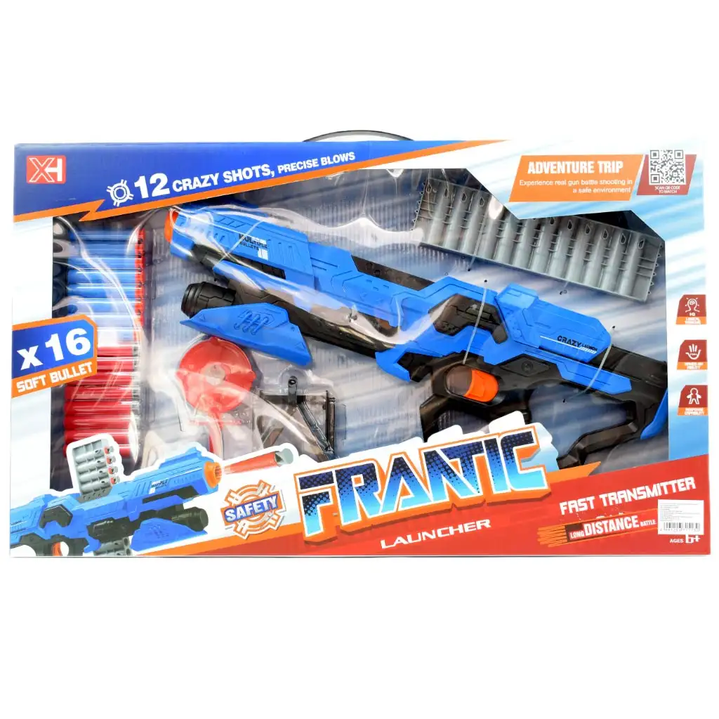 Frantic Launcher: Manuálna hubka na streľbu so zásobníkom a terčom 49cm kép 8
