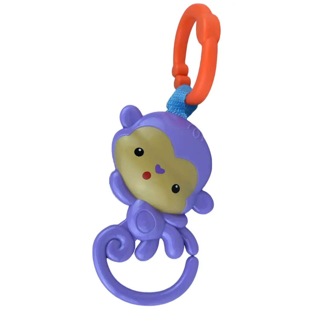 Sun Baby: Veselá fialová opica bábika s chrastítkom kép 2