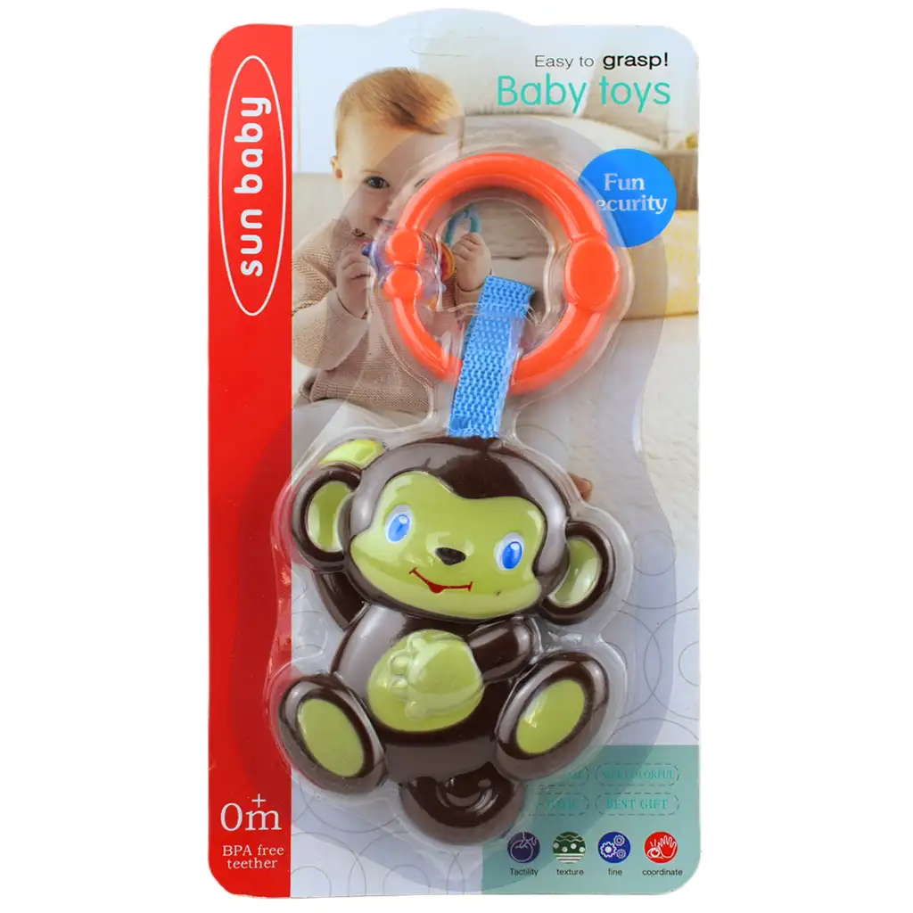 Sun Baby: Veselá opica bábika s chrastítkom kép 4