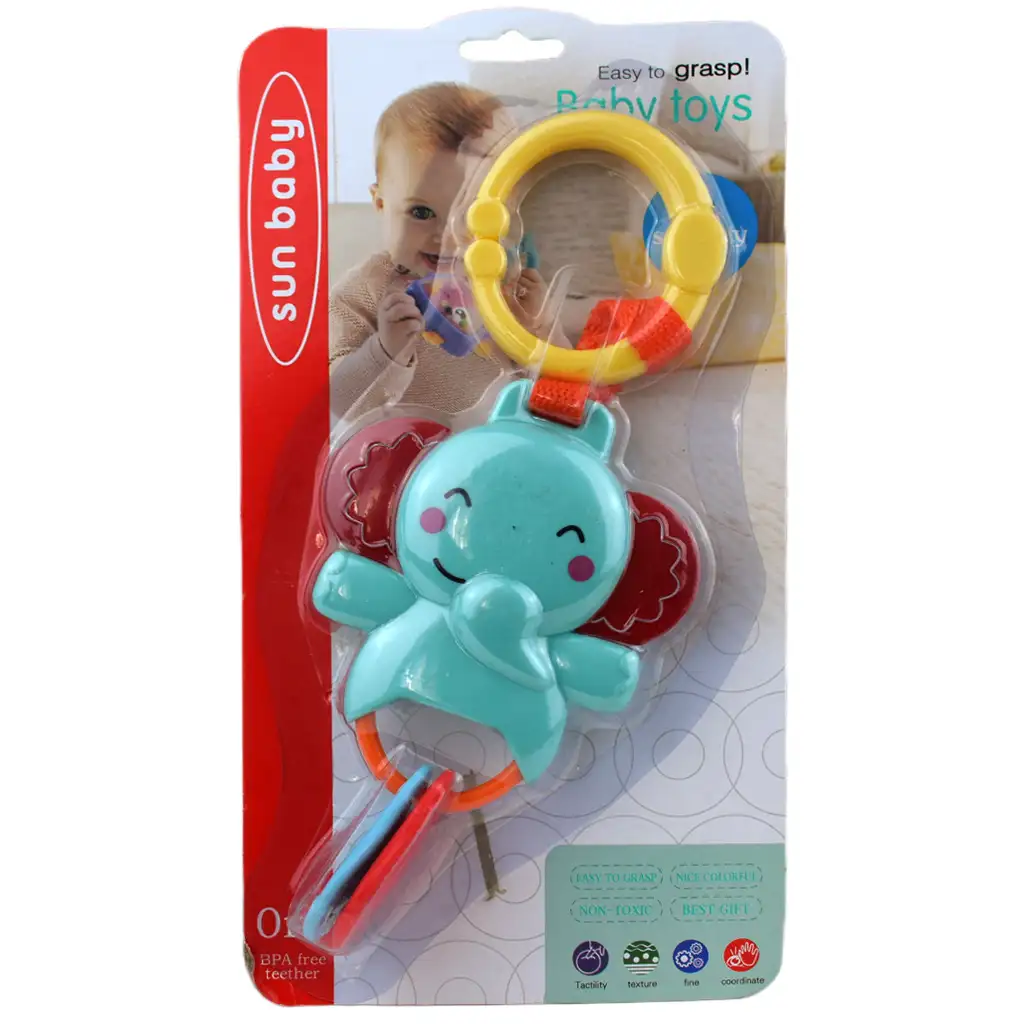 Sun Baby: Veselý sloník bábätko chrastítko a hryzátko kép 4