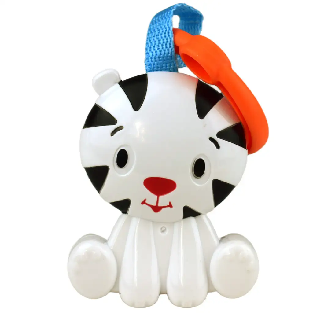 Sun Baby: Veselý biely tiger bábätko s chrastítkom kép 2