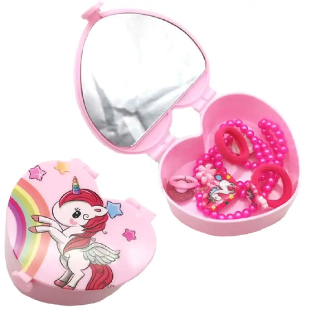 Unicorn set krásy v zásobníkou v tvare srdca