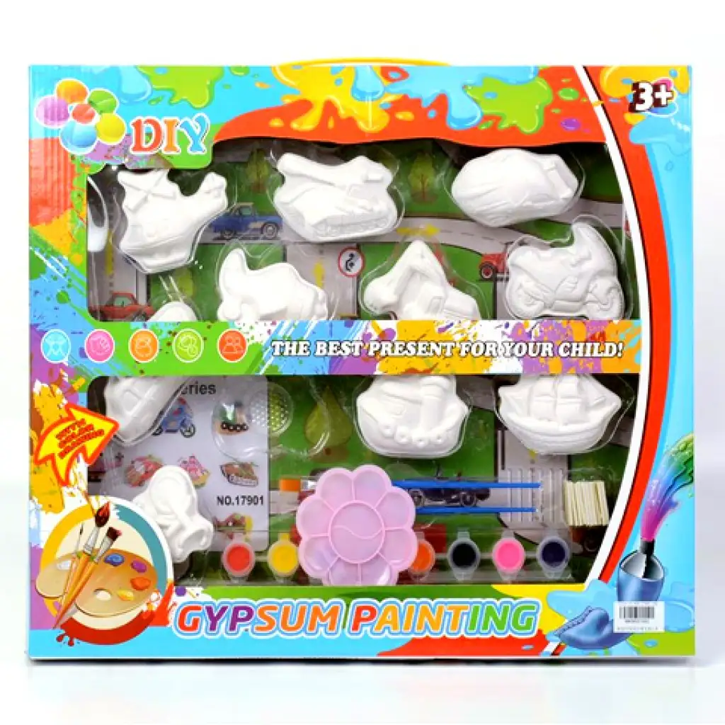 DIY set so sádrom, formičkami a farbou