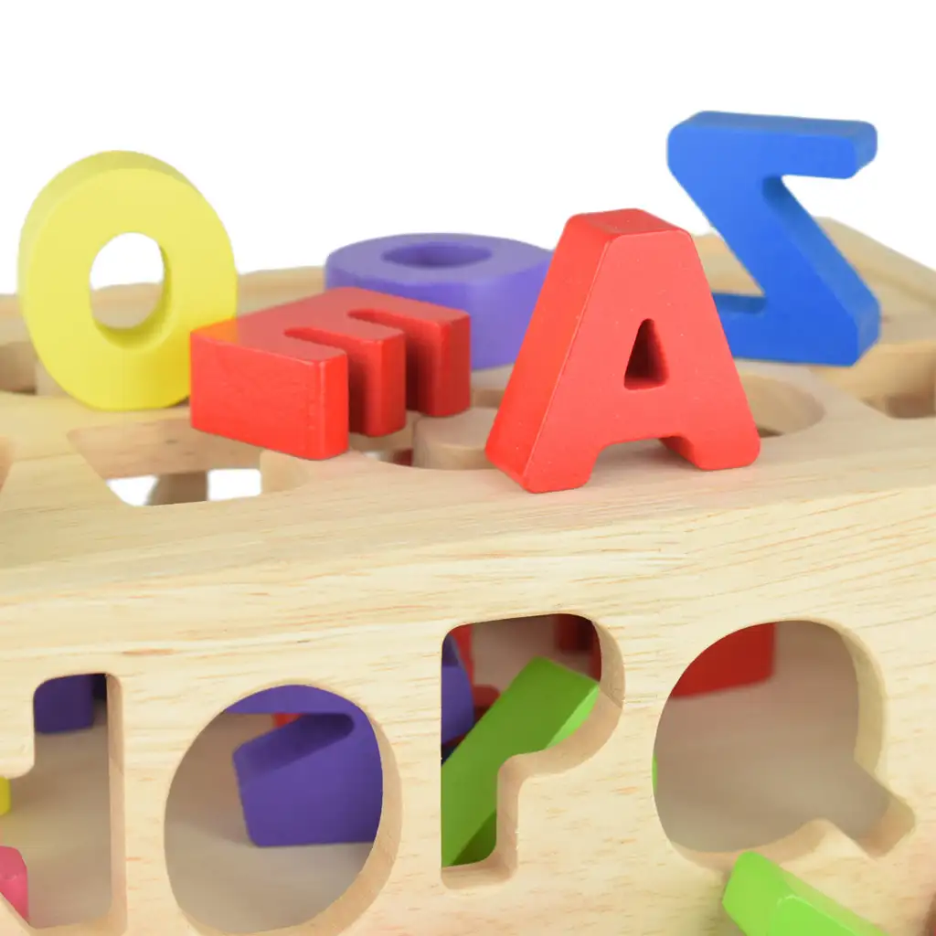 Beilaluna: Drevený tvarový sorter s písmenami na ťahanie kép 6