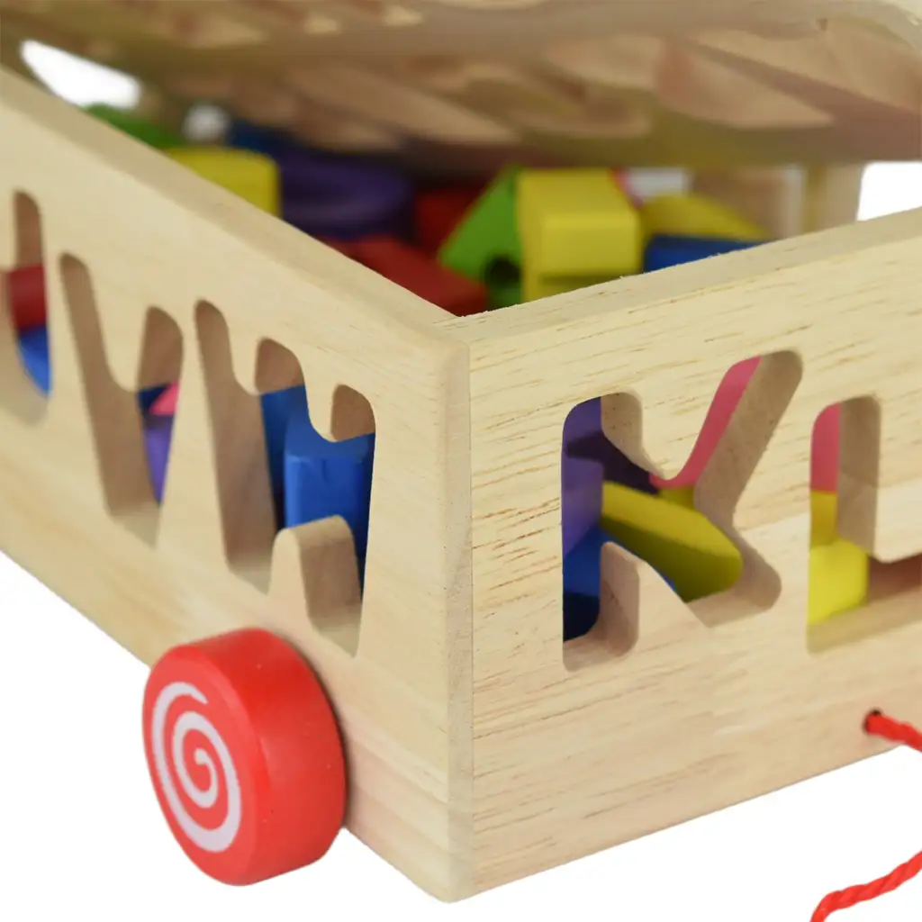 Beilaluna: Drevený tvarový sorter s písmenami na ťahanie kép 8