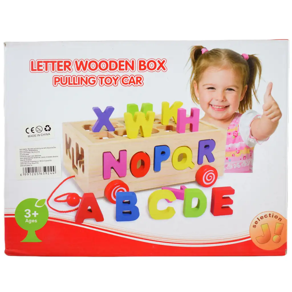 Beilaluna: Drevený tvarový sorter s písmenami na ťahanie kép 9
