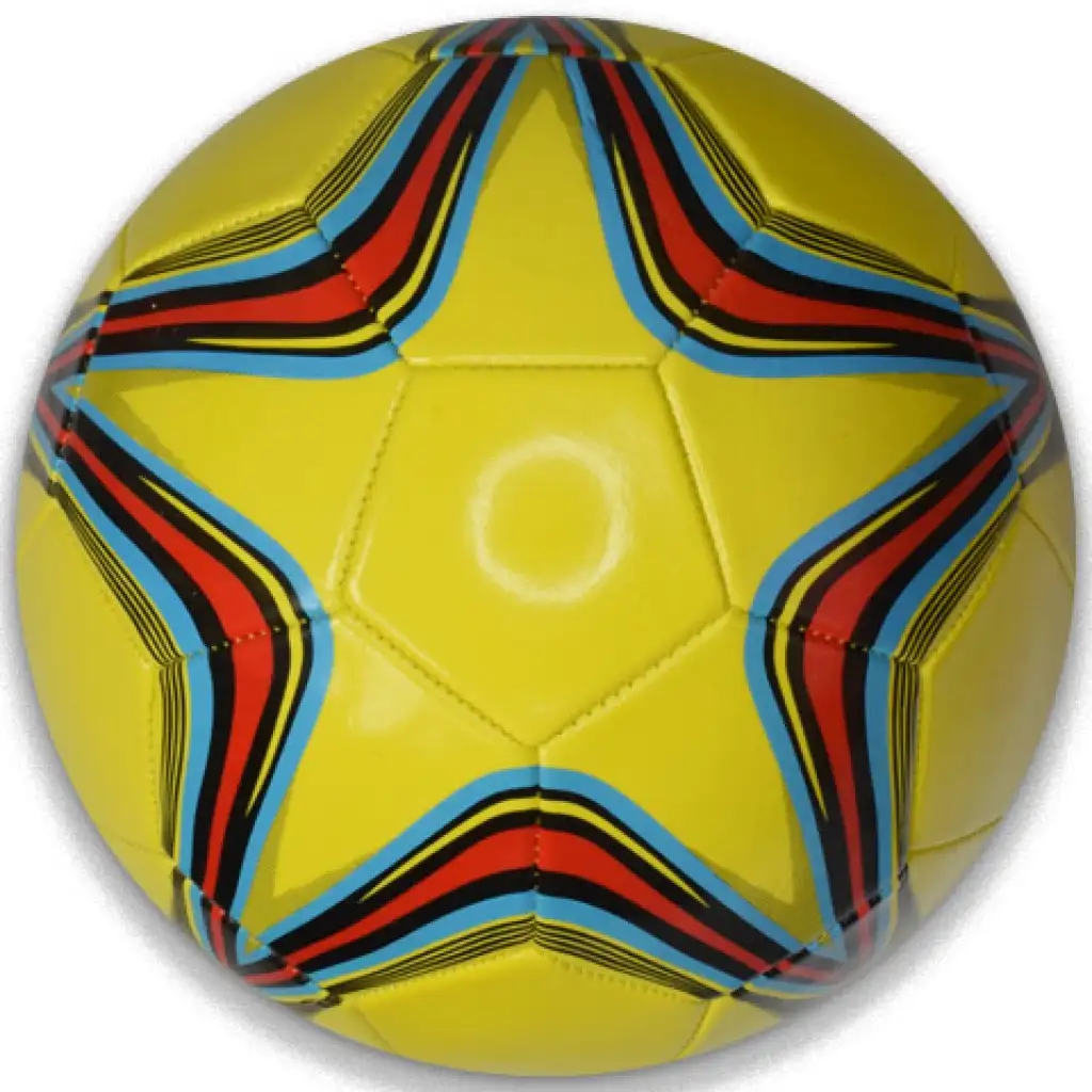 Csillag mintás műbőr focilabda többféle változatban 22cm kép 5
