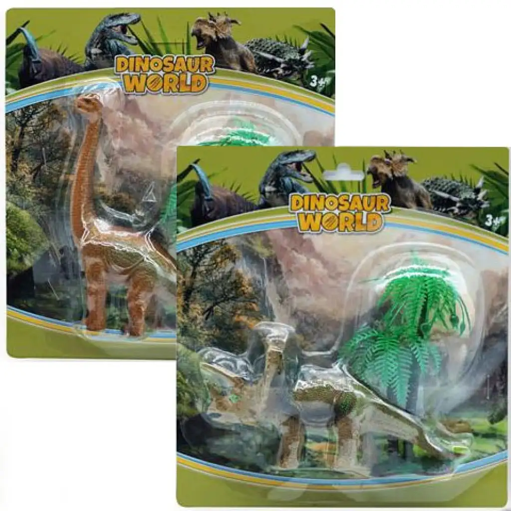 Dino World: Triceratops vagy Brachiosaurus figura fával kép 1