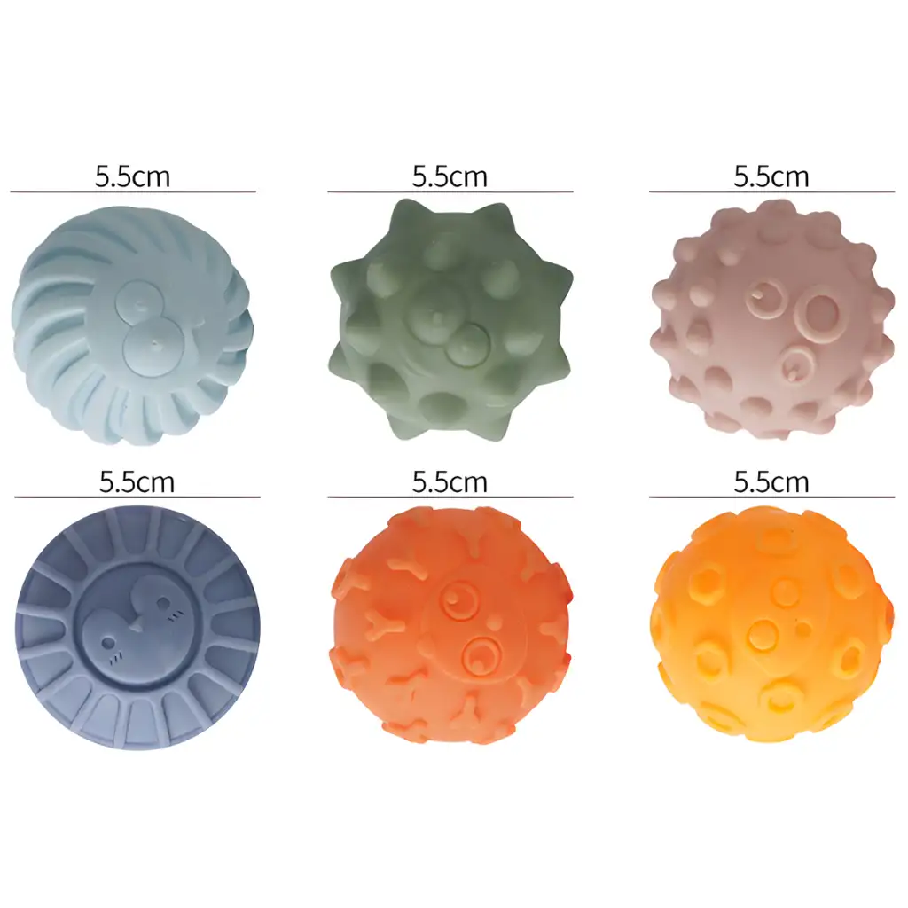 Touchball: Sada 6 loptičiek na rozvoj hmatu v pastelových farbách kép 2