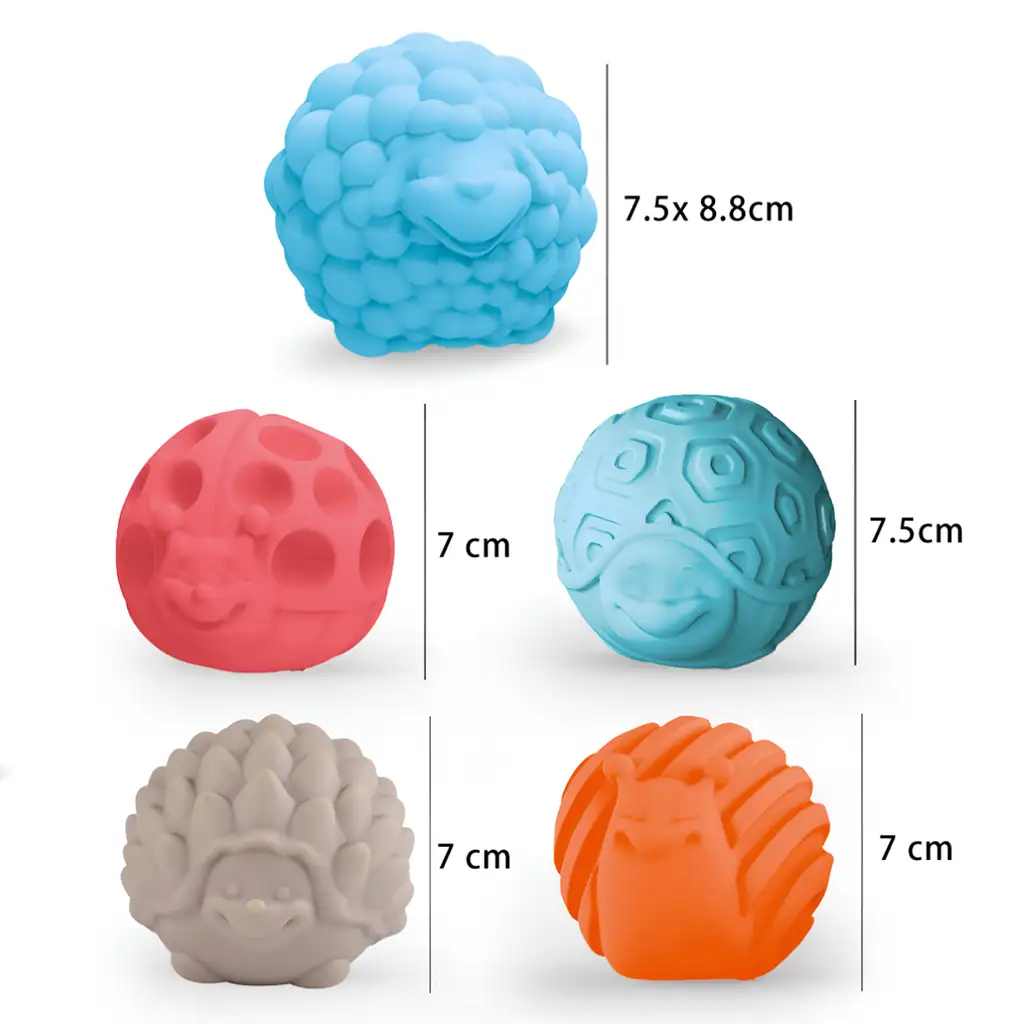 Touchball: Sada 5 zvieracích loptičiek na rozvoj hmatu kép 2