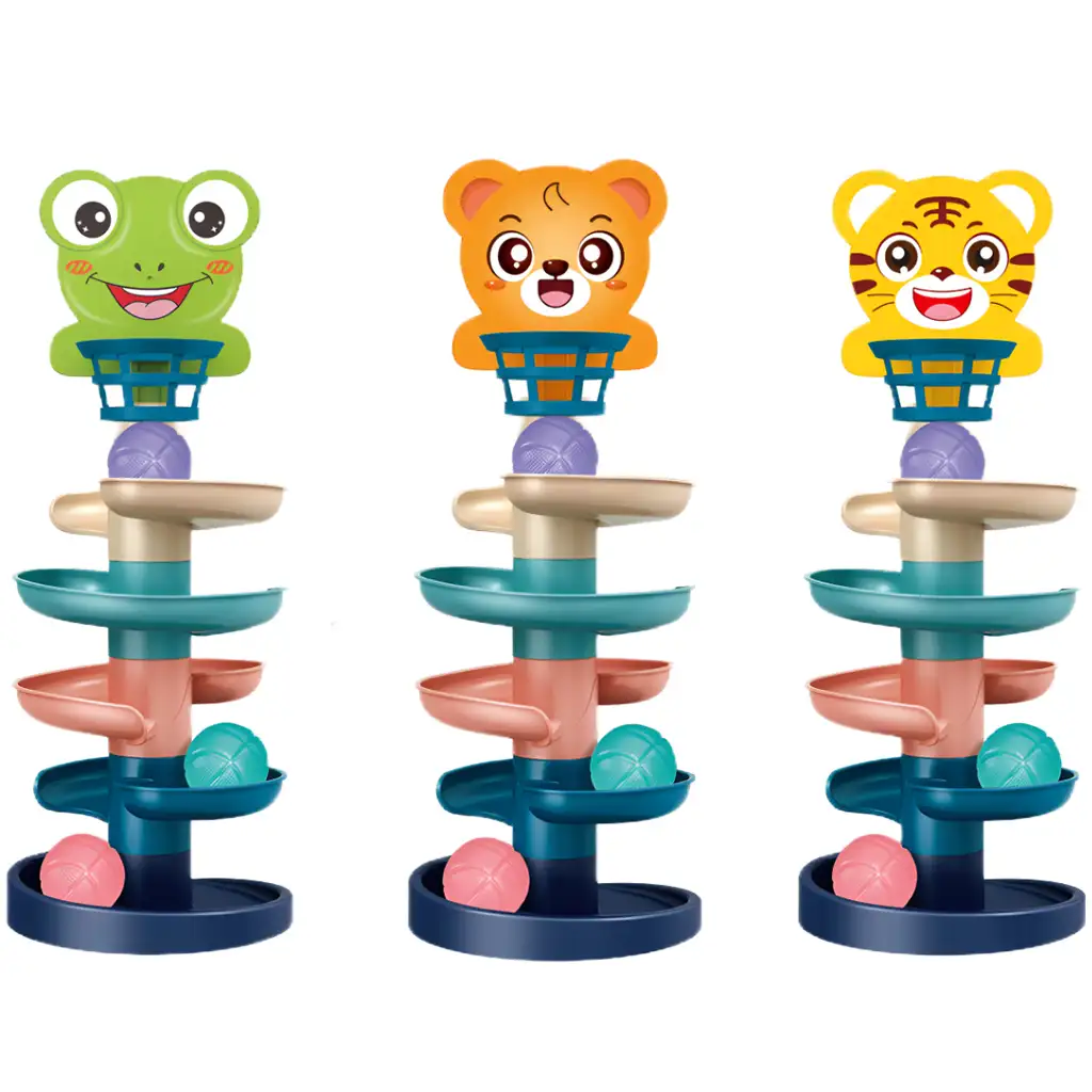 Veža s loptičkami: Veselá zvierací dráha pre guličky v rôznych variantách 68x22cm 1ks kép 2