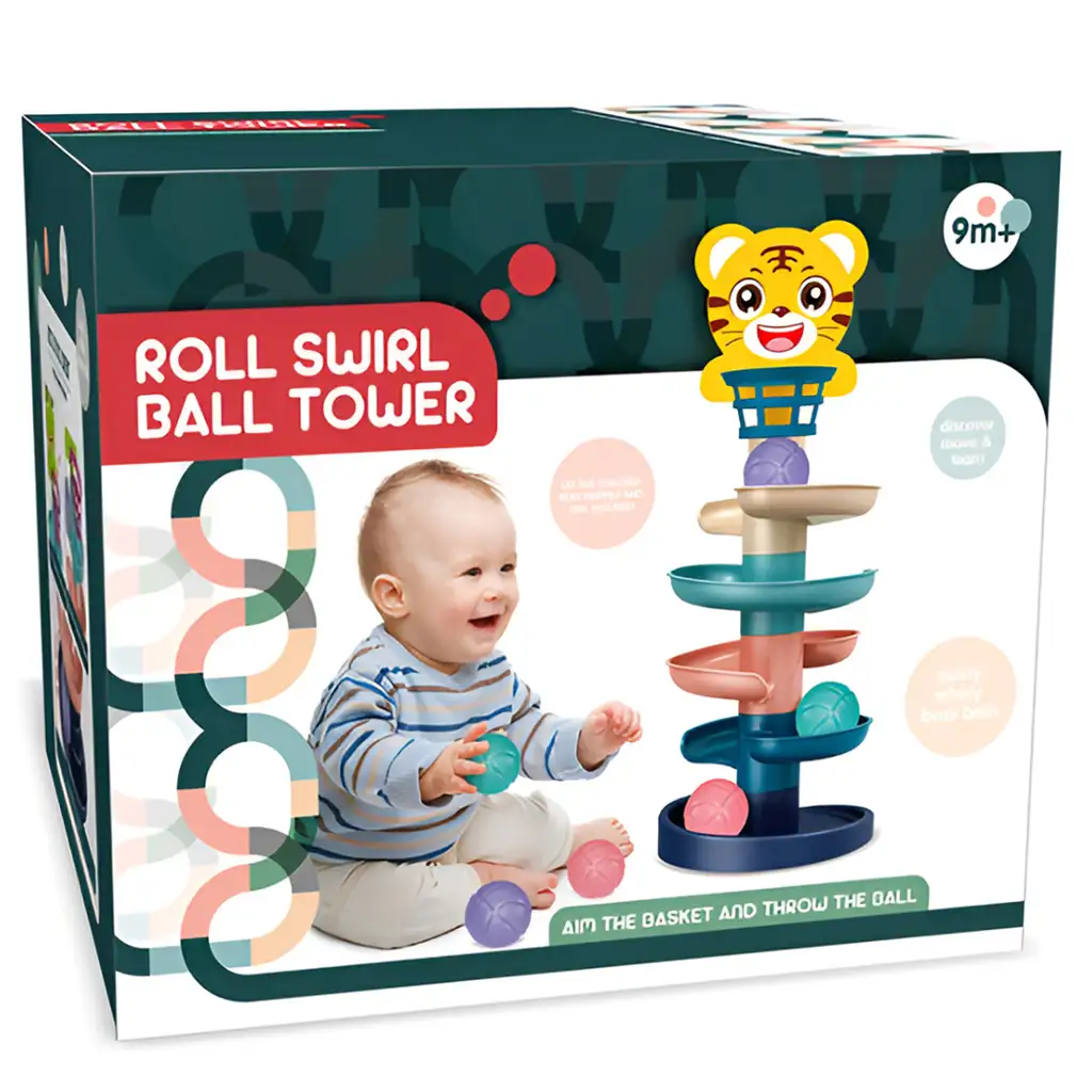 Veža s loptičkami: Veselá zvierací dráha pre guličky v rôznych variantách 68x22cm 1ks kép 3