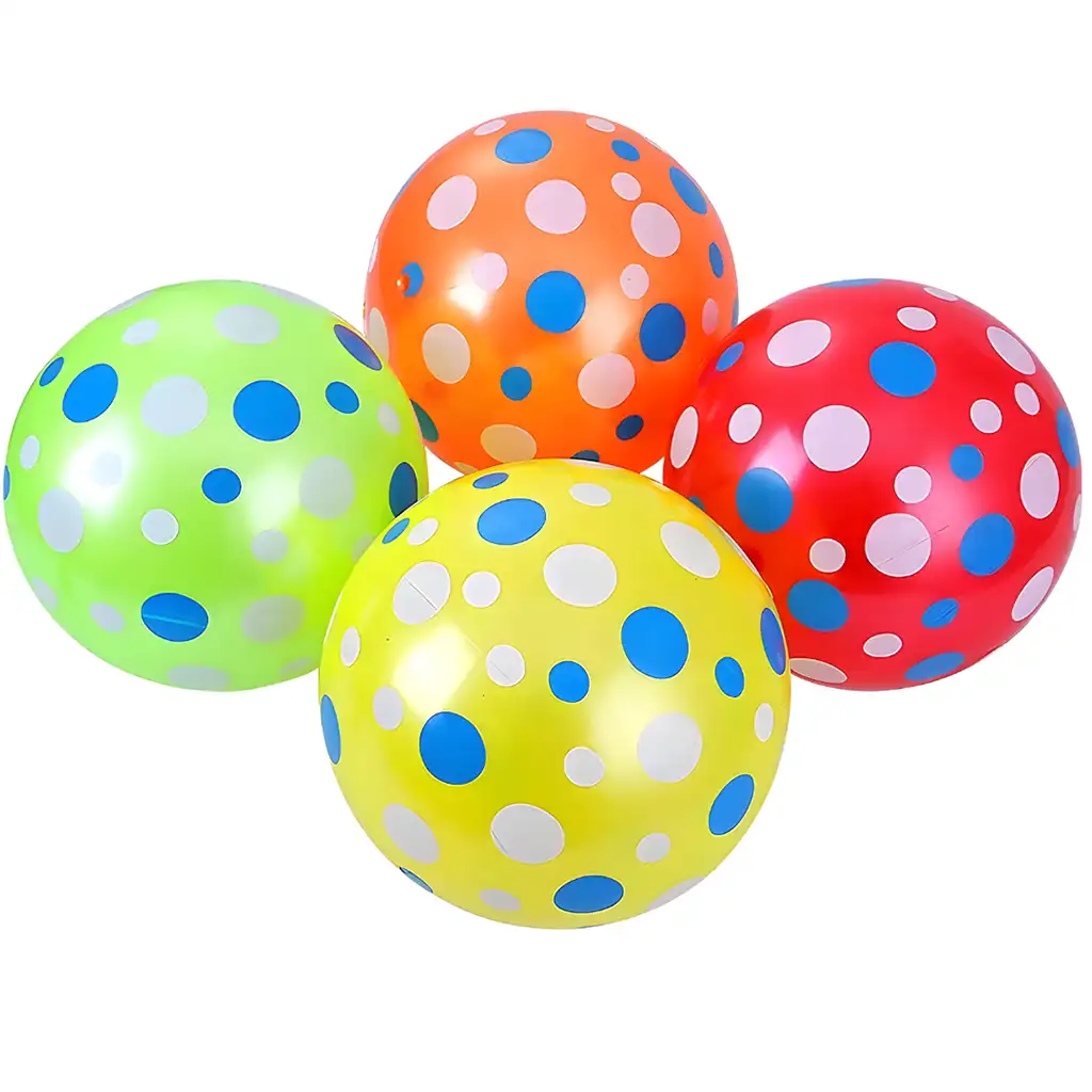 Punktovaná gumová lopta v rôznych farbách 23 cm 1 ks