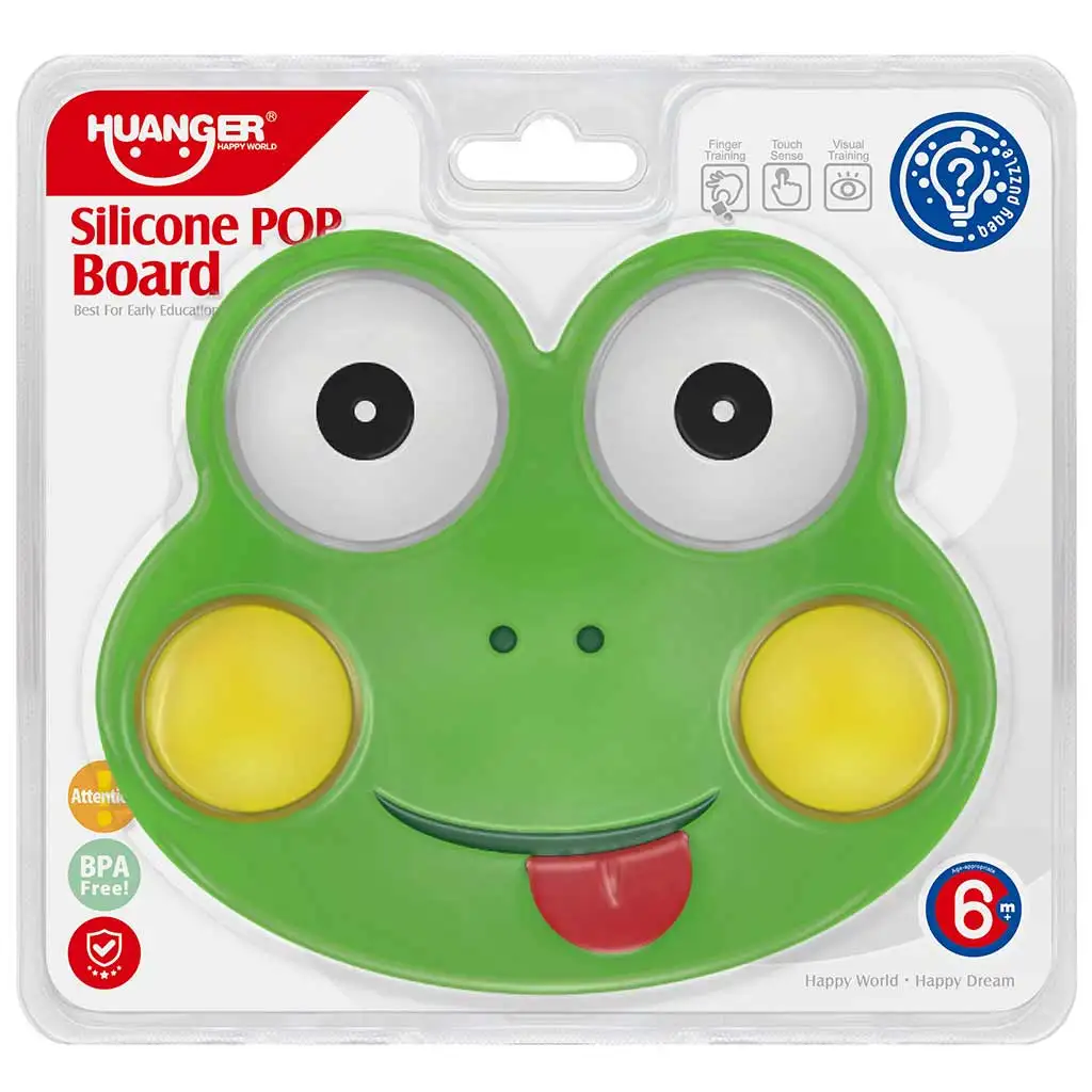 Happy World: Pop it! Nyugtató béka pajti készségfejlesztő bébijáték kép 1