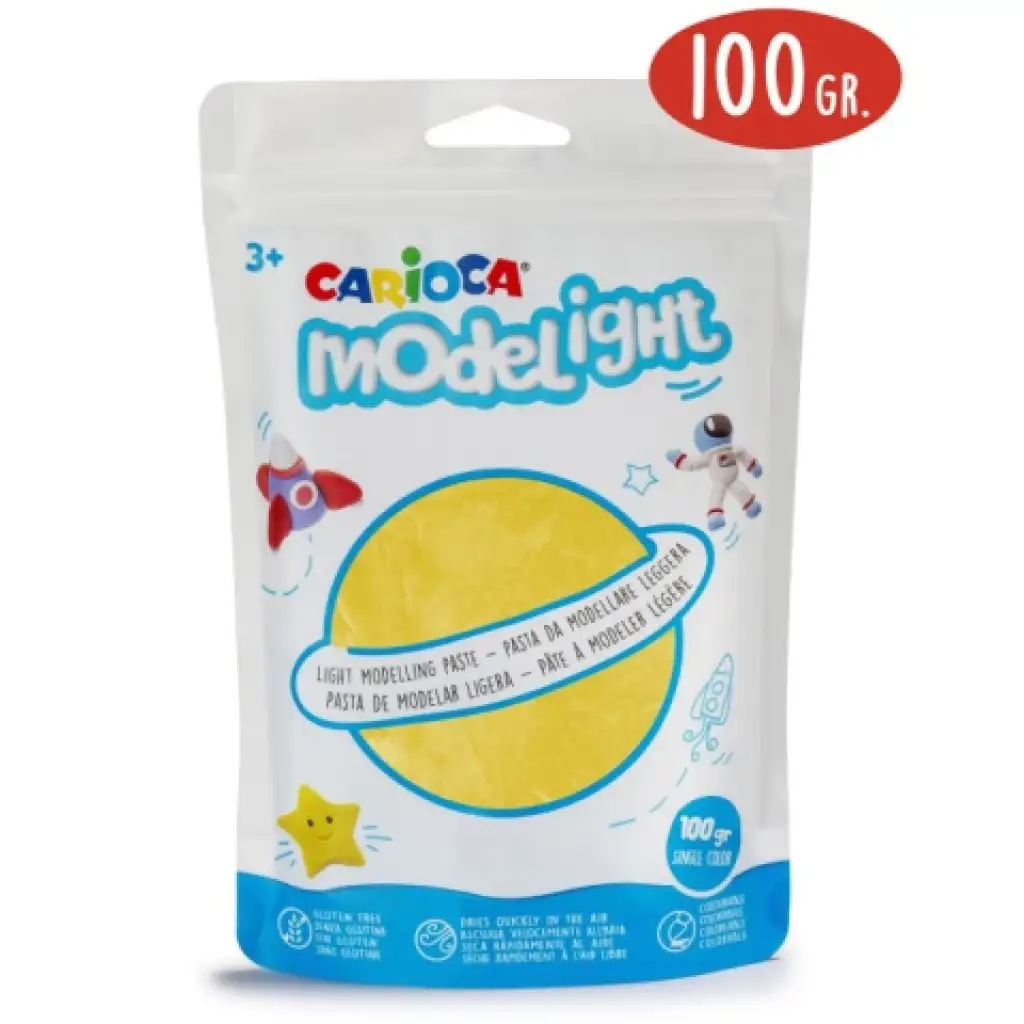 Modelight 100g žltá plastelína - Carioca