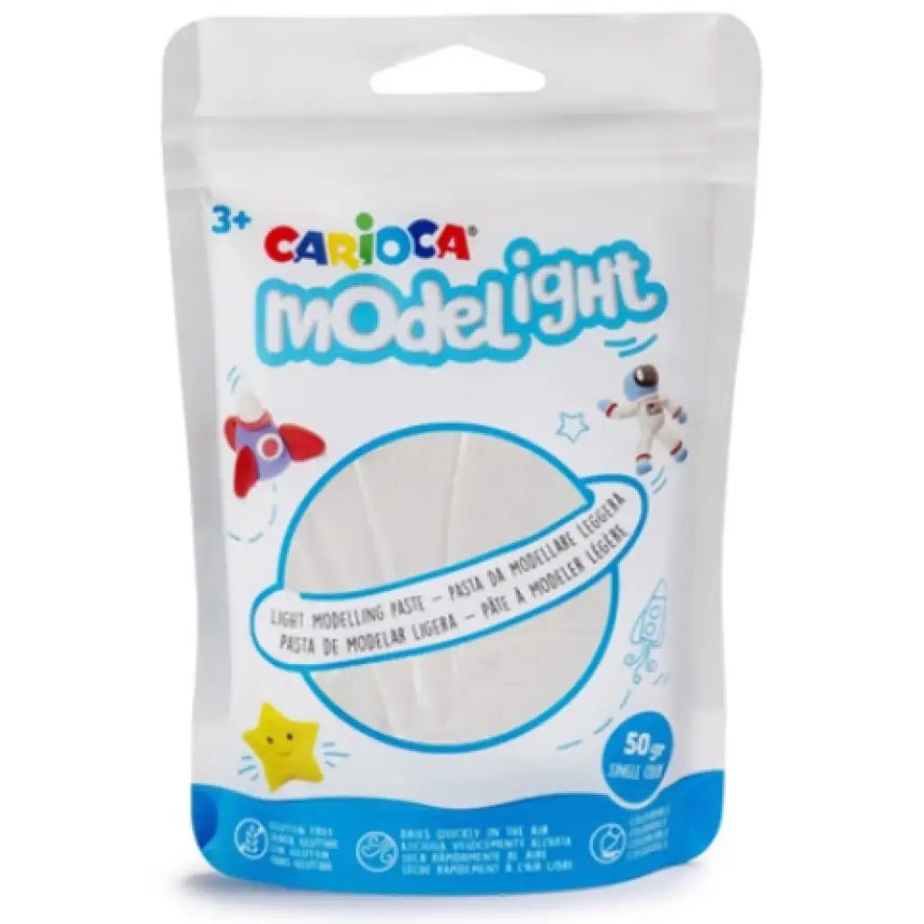 Modelight 50g biela plastelína - Carioca