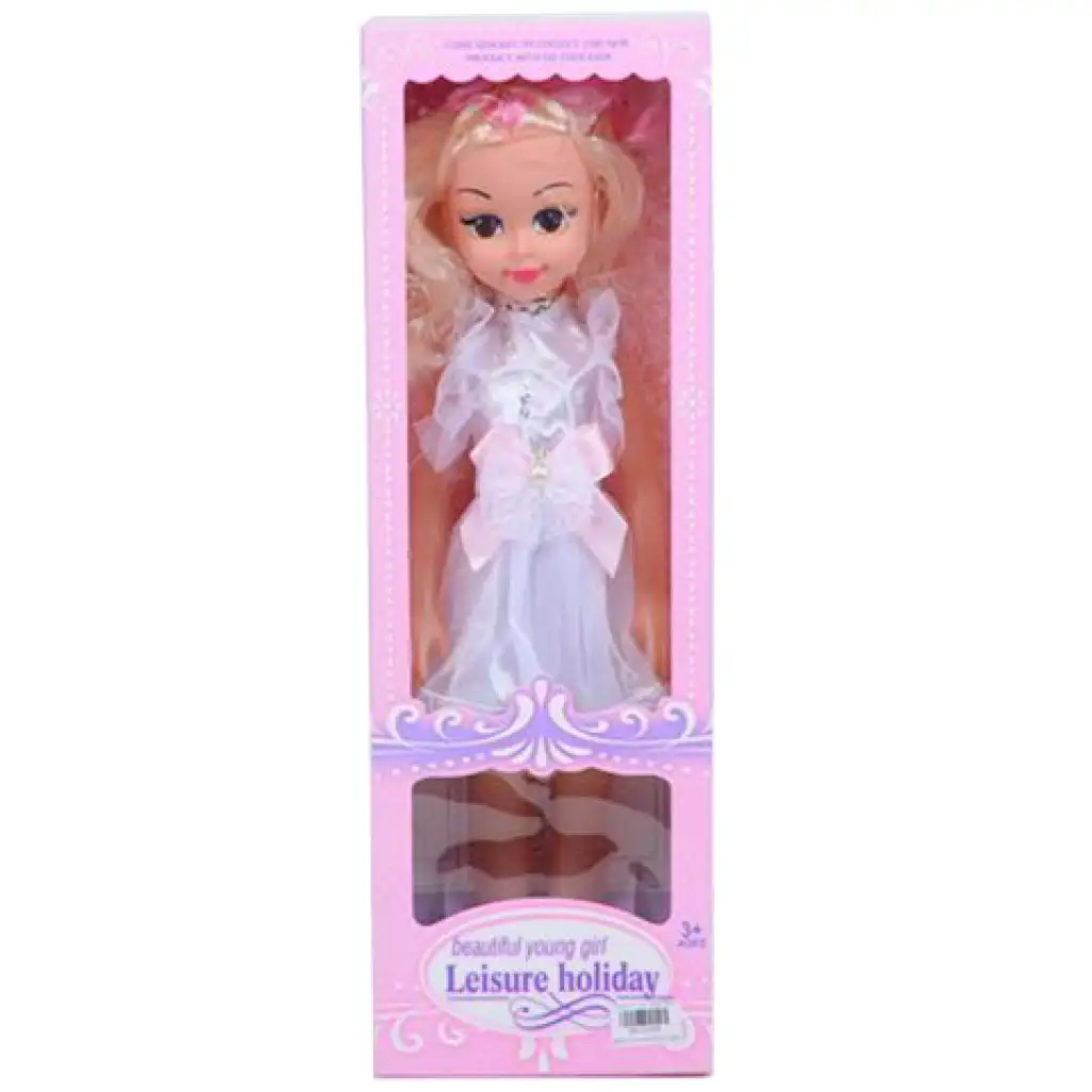 Módna bábika s blond vlasmi 46 cm vo večerných šatách a so zvukovými efektmi