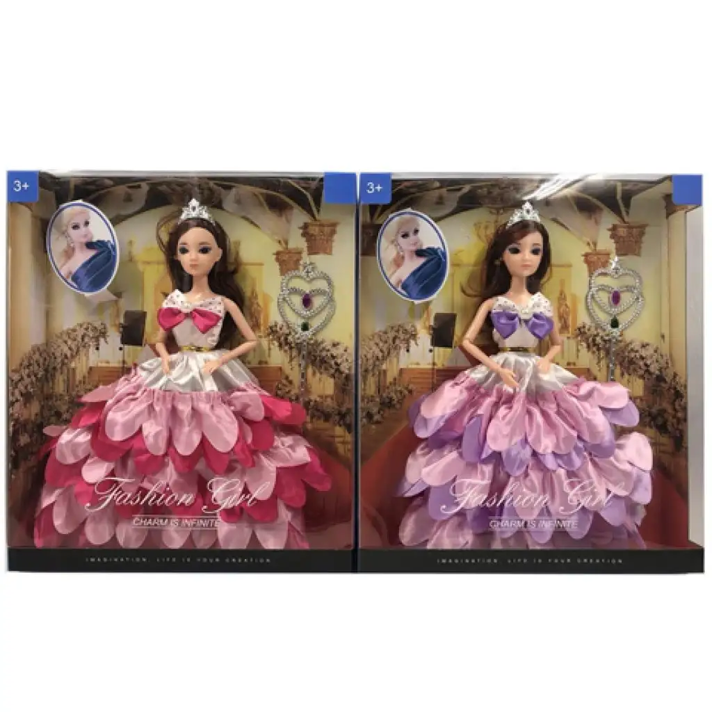 Módna bábika vo večerných šatách 28cm dva druhy