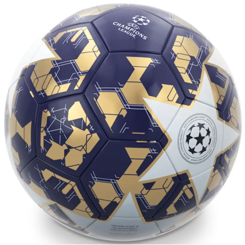Modro-zlatá futbalová lopta UEFA Champions League vo veľkosti 5 - Mondo Toys