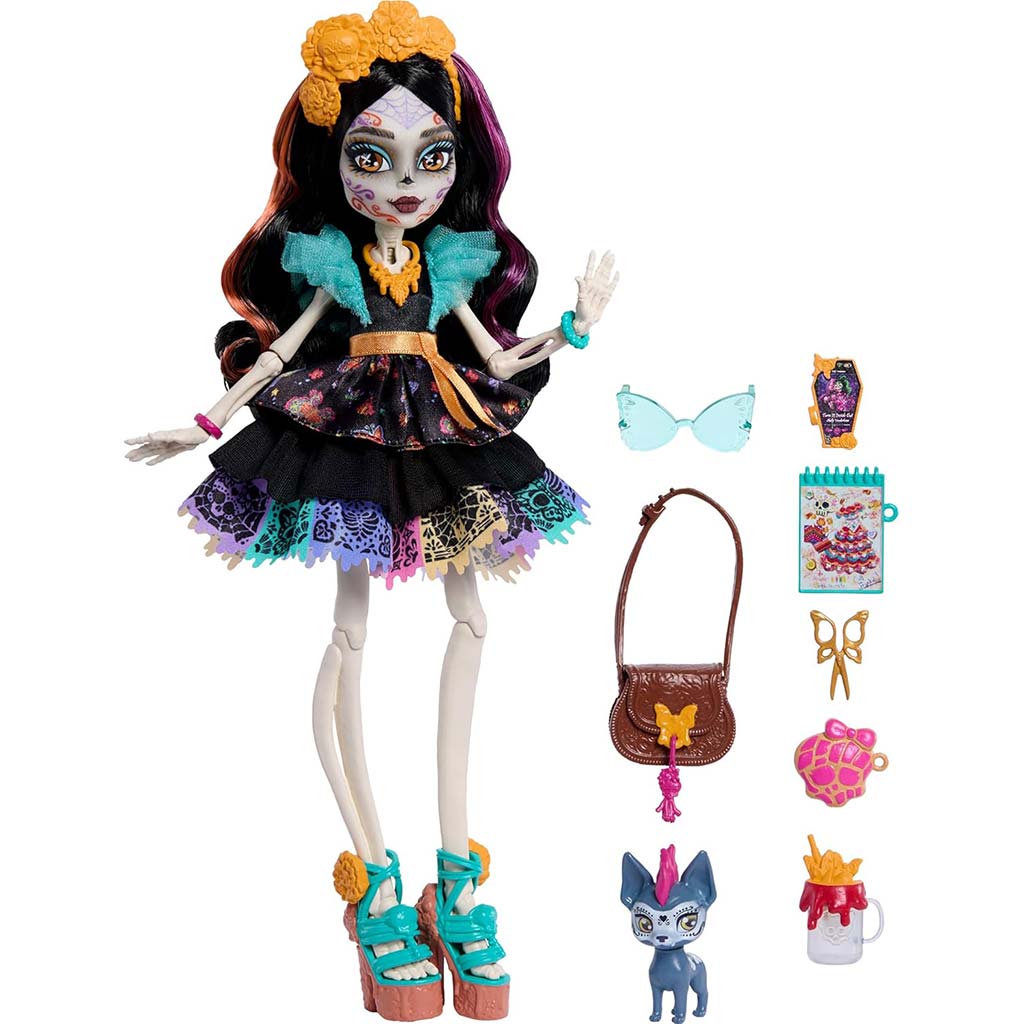 Monster High Skelita Calaveras bábika s doplnkami - Mattel kép 2