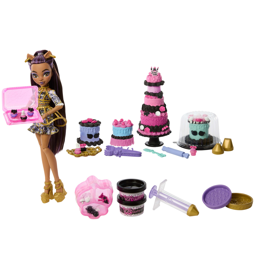 Monster High: Strašidelne sladké narodeniny – herná súprava na zdobenie torty s bábikou Clawdeen Wolf - Mattel kép 3