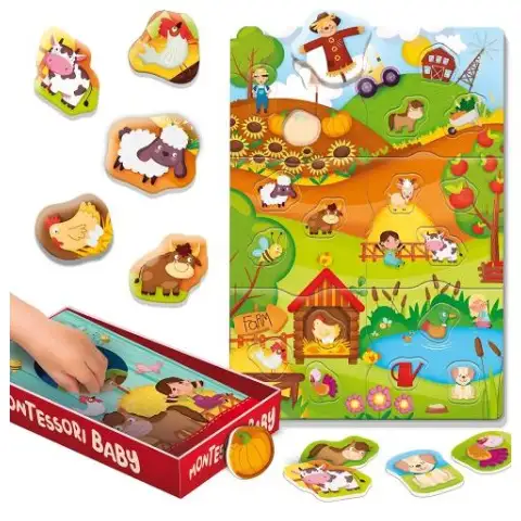 Montessori: Baby Box vkladačka puzzle - Farma kép 2