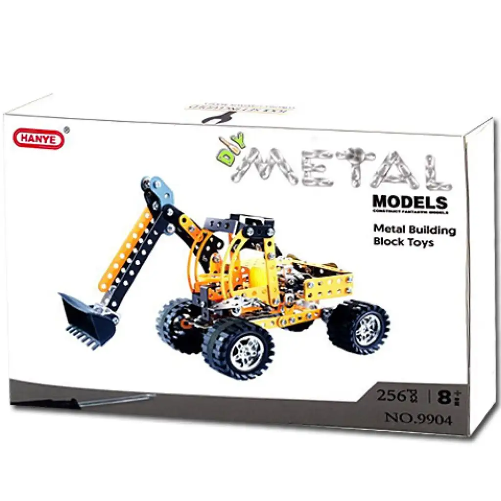 Pracovný stroj kovová stavebnica 256 ks