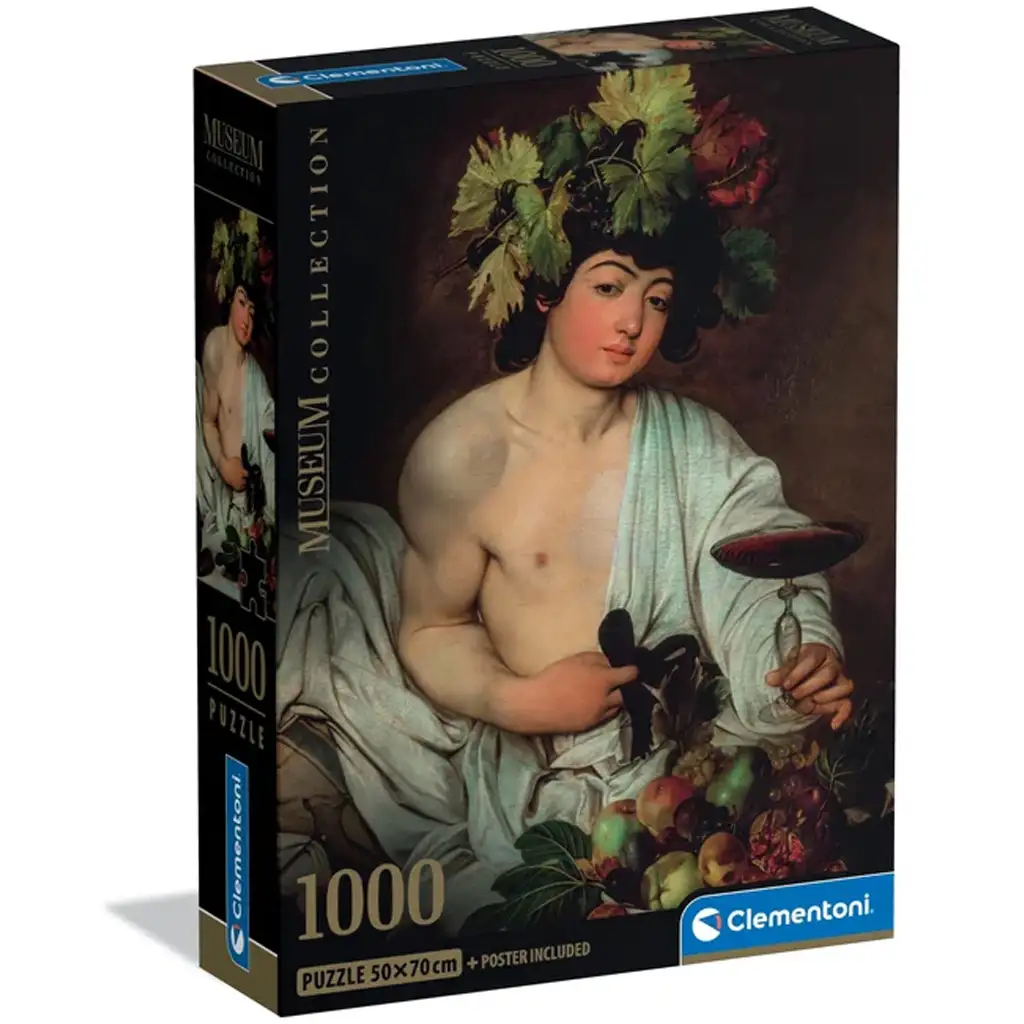 Múzejná zbierka: Caravaggio - Bacchus 1000-dieliková puzzle s plagátom - Clementoni