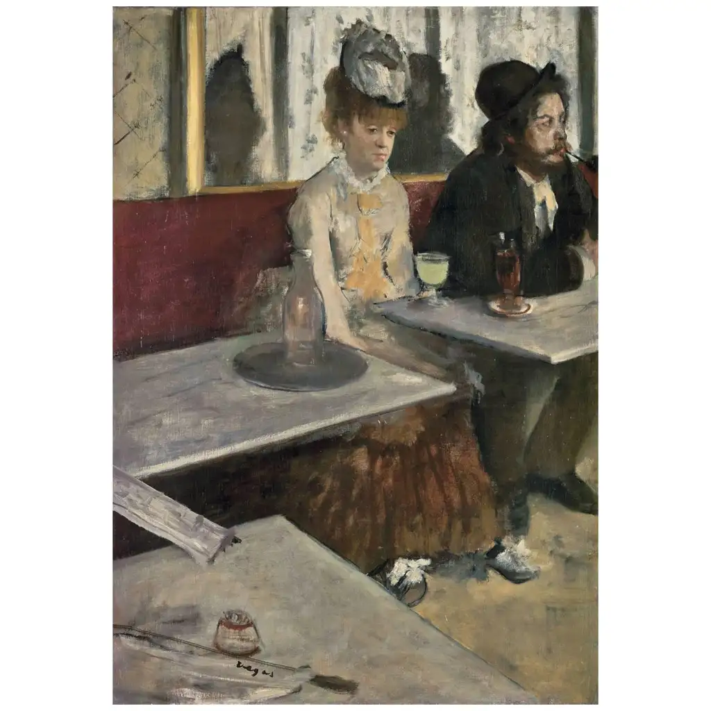 Múzejná zbierka: Edgar Degas - V kaviarni 1000-dielne puzzle s plagátom - Clementoni kép 2