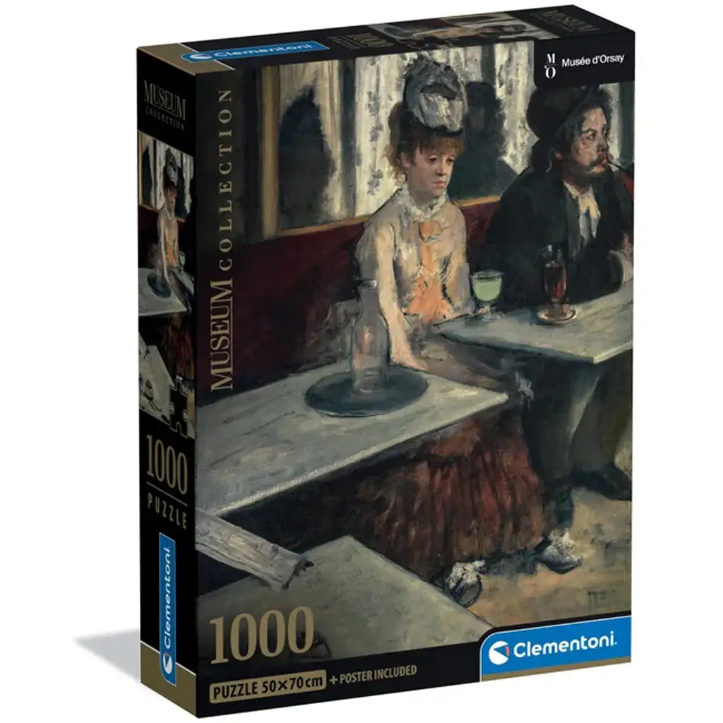 Múzejná zbierka: Edgar Degas - V kaviarni 1000-dielne puzzle s plagátom - Clementoni