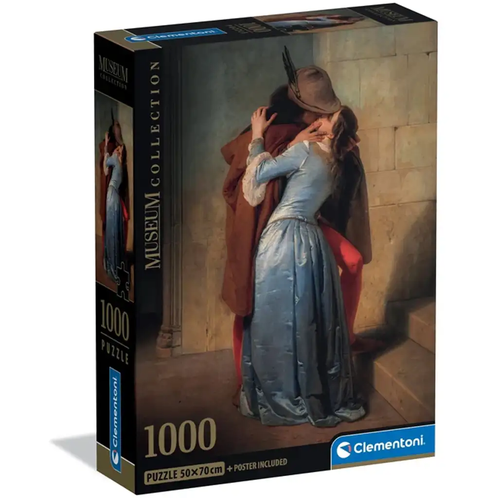 Múzejná zbierka: Hayez - Bozk HQC 1000-dieliková puzzle s plagátom - Clementoni