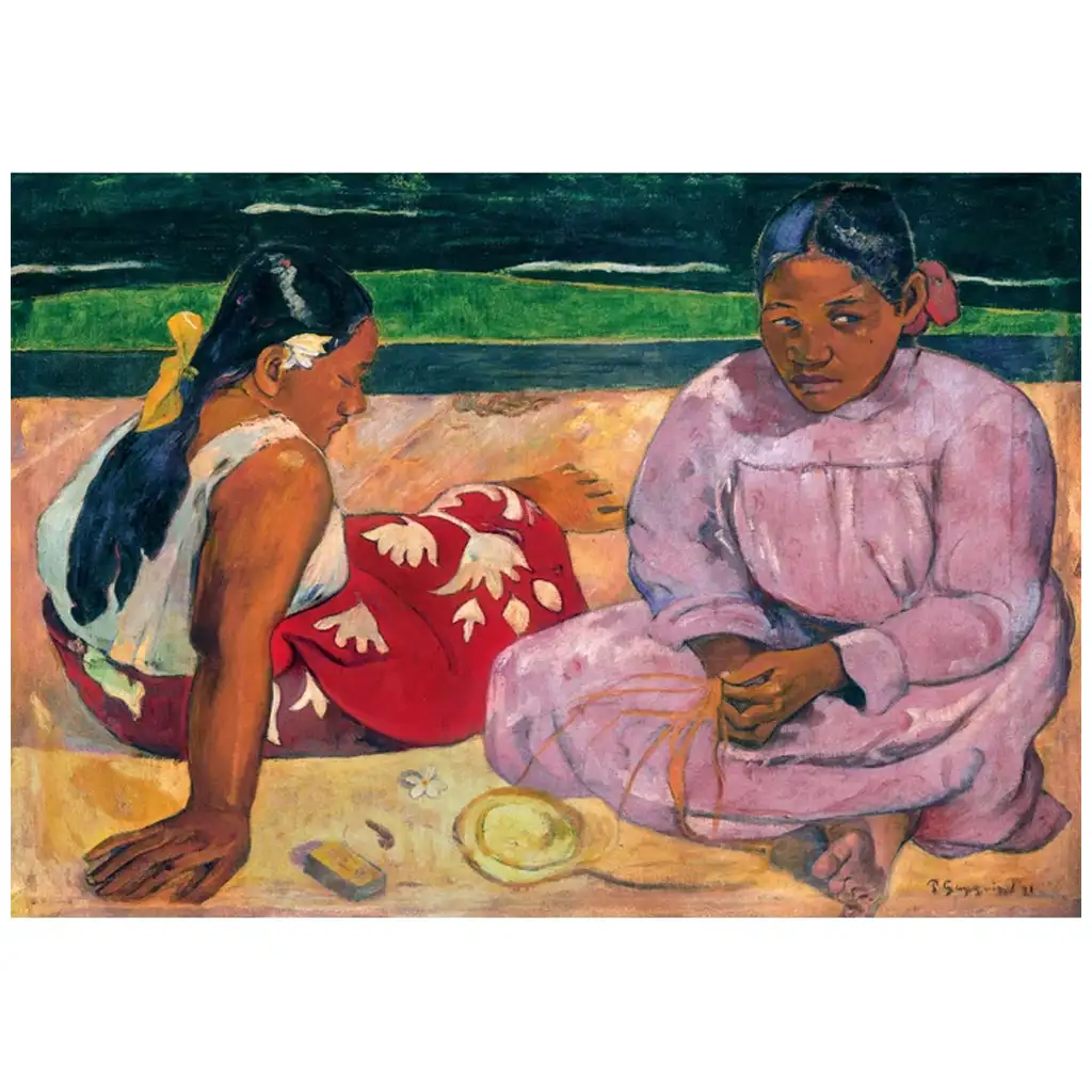 Múzejná zbierka: Gauguin - Tahitské ženy na pláži 1000-dielne puzzle s plagátom - Clementoni kép 2