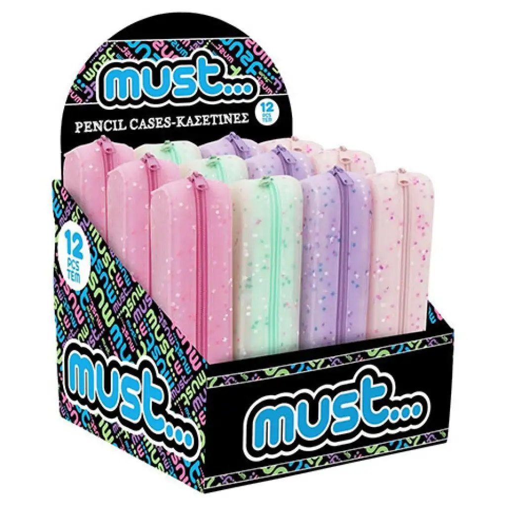 Must: Confetti farebný, silikónový peračník v rôznych variantoch