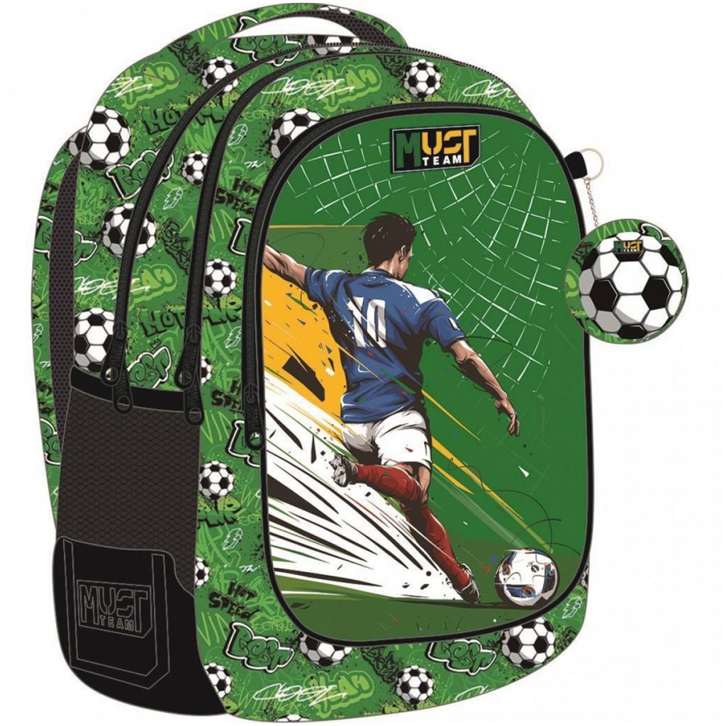 Must: Football mintás lekerekített iskolatáska hátizsák 32x18x43cm kép 1