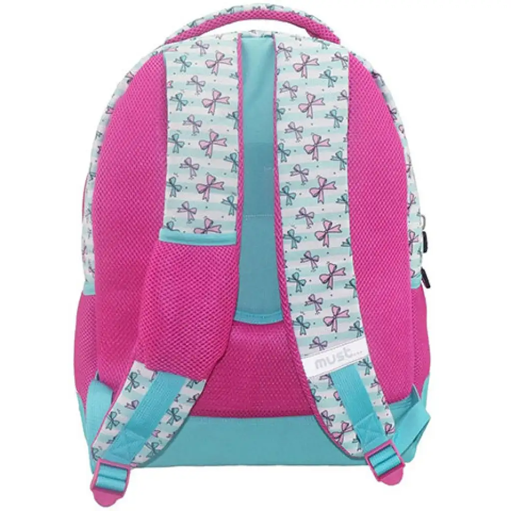 Must: Girl három rekeszes lekerekített iskolatáska, hátizsák 32x18x43cm kép 2