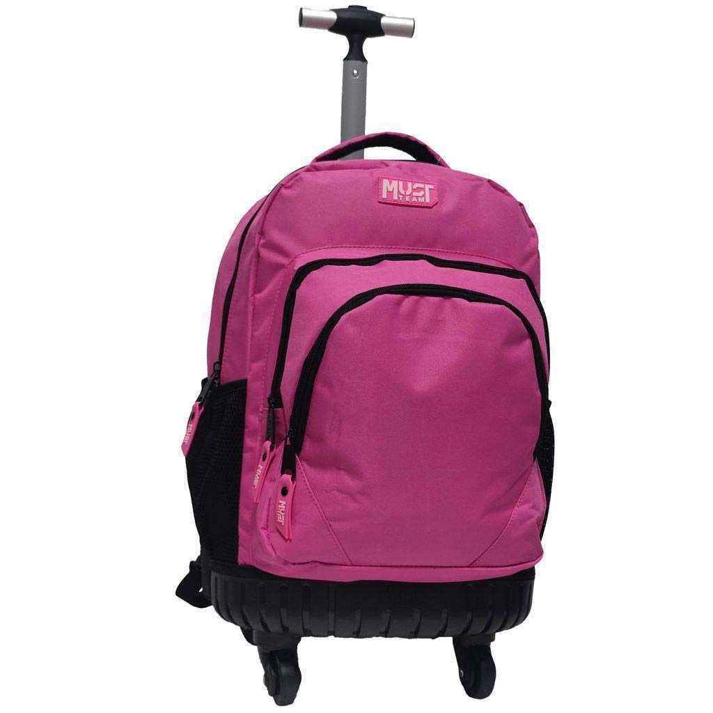 Luna: Must Team Pink 3 rekeszes gurulós iskolatáska, hátizsák 31x24x45cm kép 1