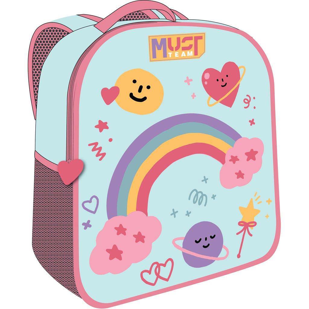 Luna: Must Team 3D szivárvány mintás ovis hátizsák 26x10x32cm kép 1