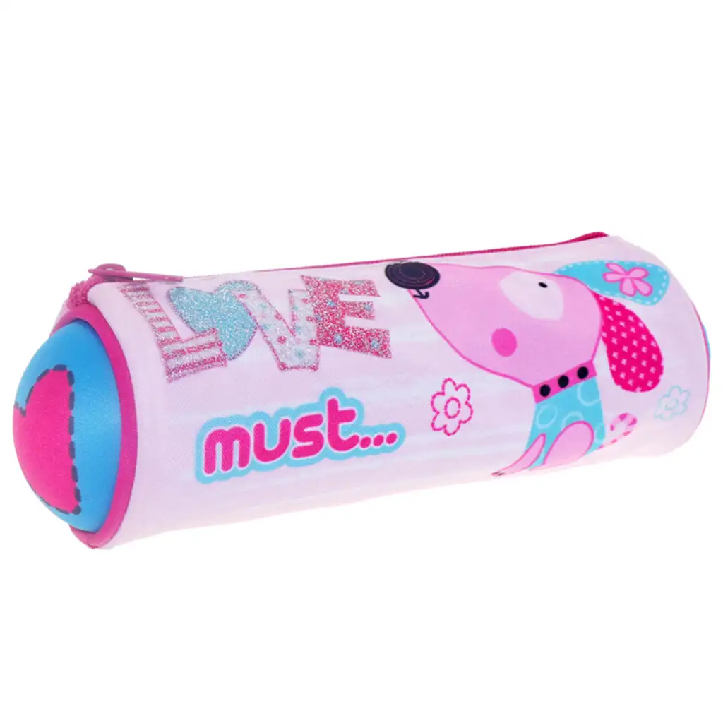 Must: Ružový valcovitý peračník 20x8cm