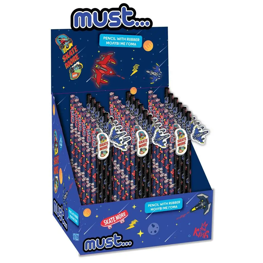 Must... Space Battle grafitová ceruzka s gumou v dvoch variantoch