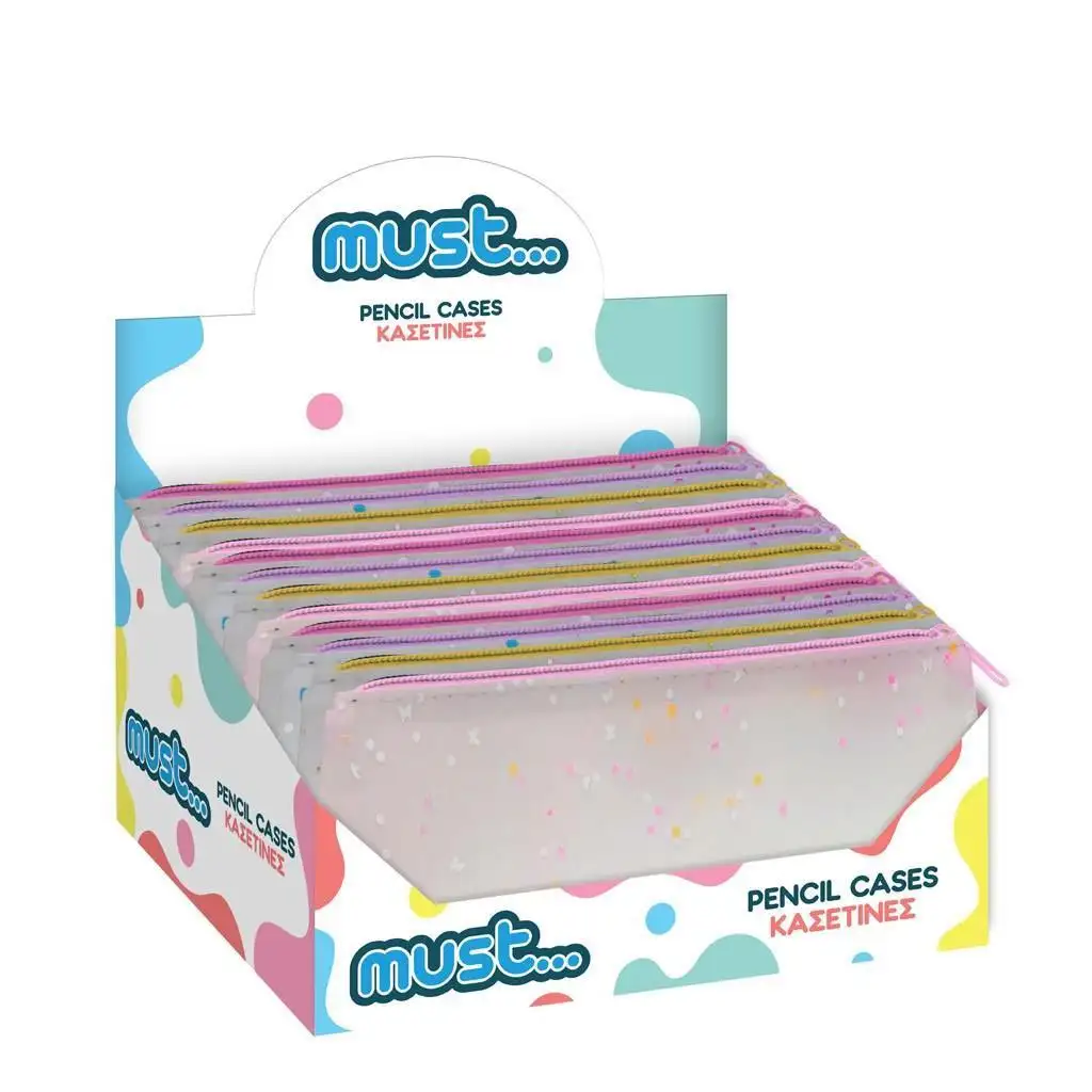 Must: Confetti dizájnos szilikon tolltartó négyféle változatban 20x10cm kép 1