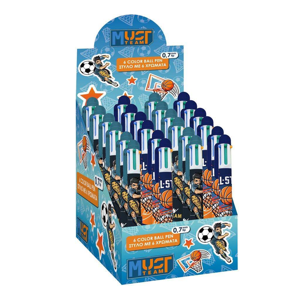 Luna: Must Team guľôčkové pero s chlapčenským motívom, 6 farieb, rôzne druhy, 1 ks
