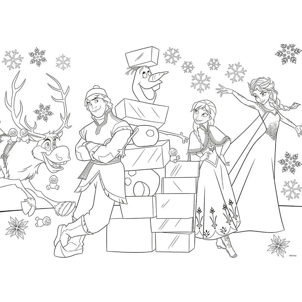 Ľadové kráľovstvo 2 v 1 35-dielne maxi puzzle a omaľovánka 70x50 cm - Lisciani kép 2